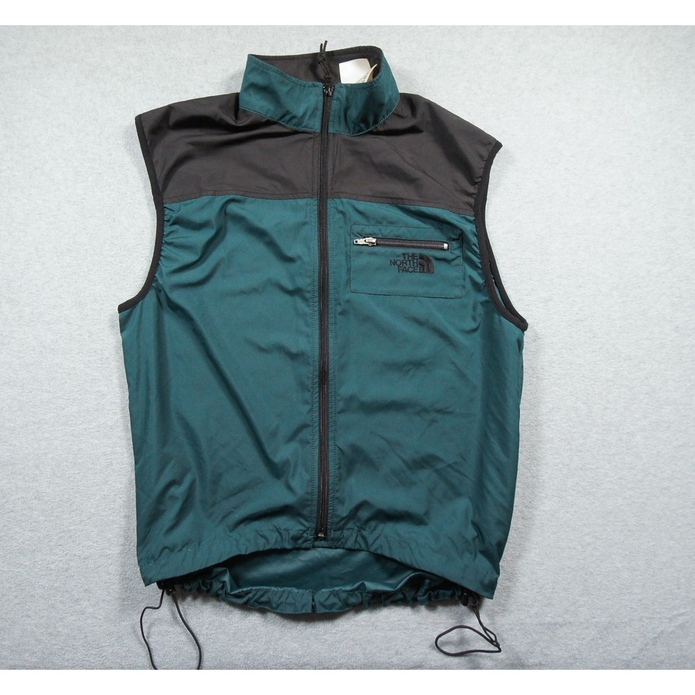 Vintage The North Face Jacket Mens Medium Green Vest Windbreaker Outdoors Hike